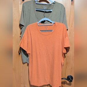 SOLD ❌ - Madewell T-shirts Bundle Organic Cotton Green & Orange XXL